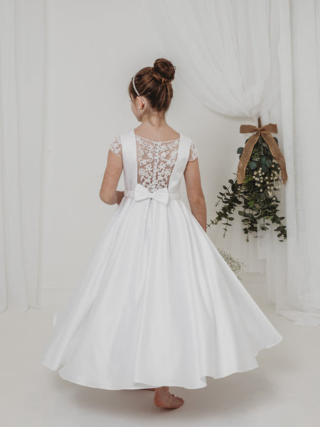 Crystal & Pearl Broadway White Communion Dress (Straight Beaded Skirt)