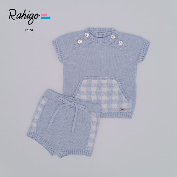 Rahigo baby blue checked 2 piece set  Rose & Albert