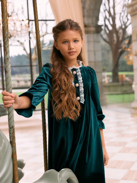Patachou Green Velvet Dress – Rose & Albert