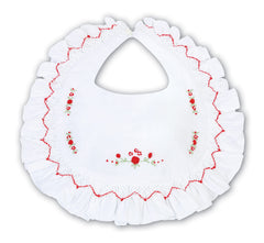 Sarah Louise Red Hand Smocked Bib