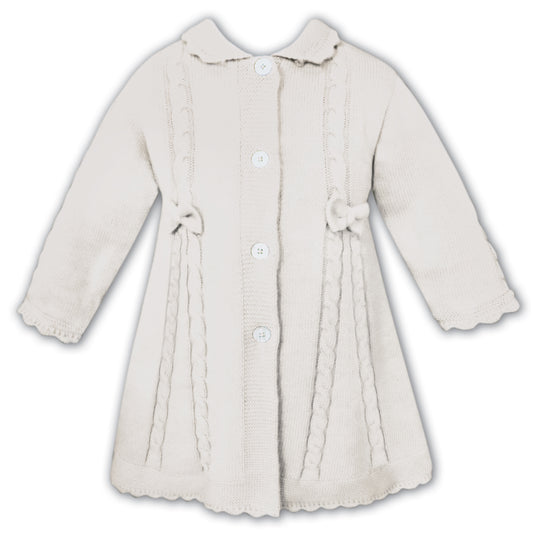 Sarah Louise Ivory cable knitted coat