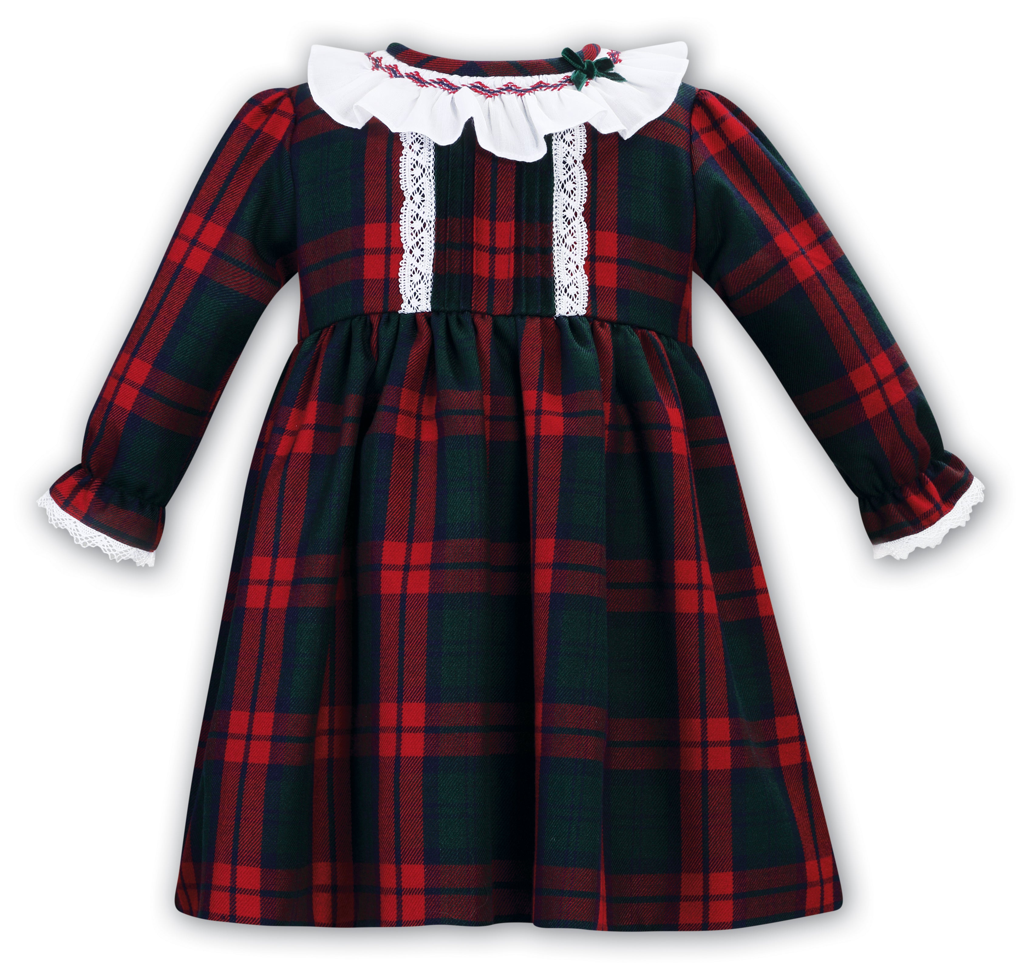 Sarah Louise Red Tartan Dress with Lace Trim Rose & Albert Sarah Louise Red Tartan Dress with Lace Trim Rose & Albert