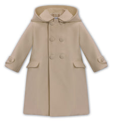Sarah Louise Camel Traditional Coat with Velvet Trim