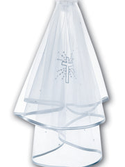 Sarah Louise hand embroidered cross veil