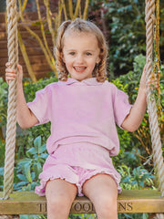 'Hallie' frill lilac towelling short set - Rose & Albert