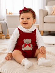 Pex Red Teddy Bear frill collar Knitted Outfit