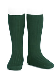 Condor bottle green ribbed knee socks