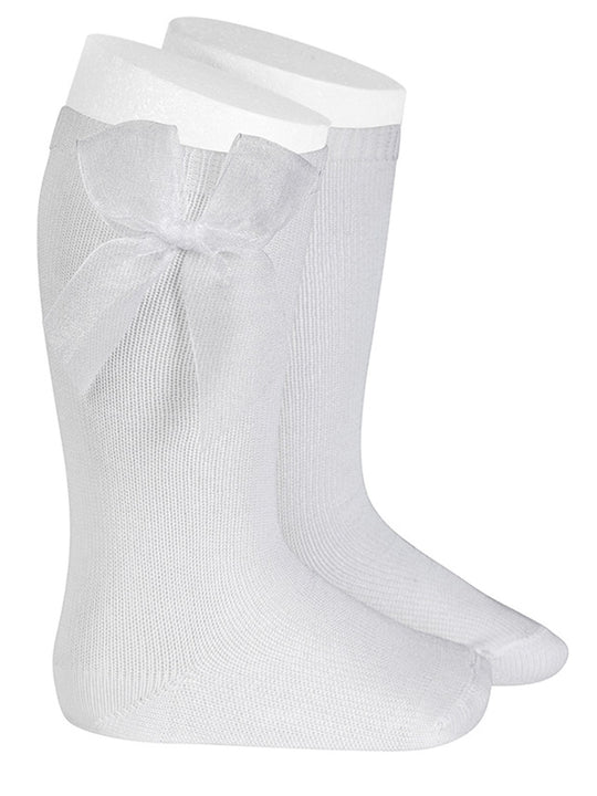 Condor white organza bow knee socks