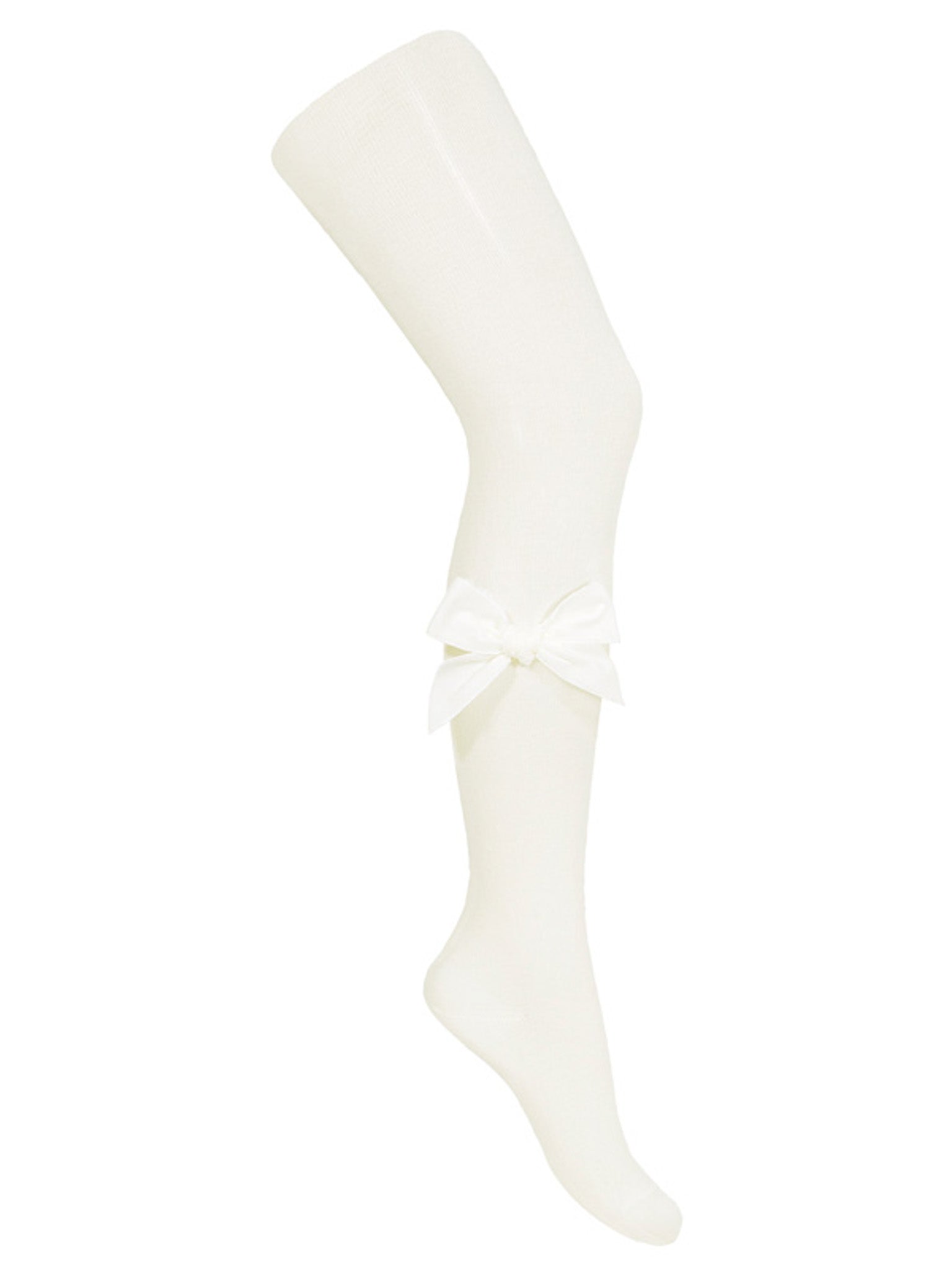 Condor Cotton Tights With Bow - Ivory