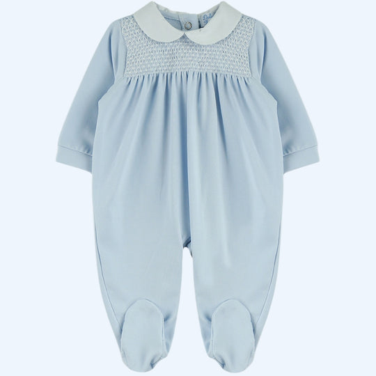 Blue Smocked Sleepsuit