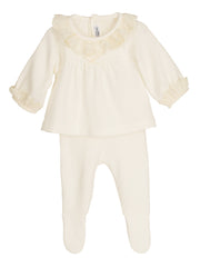 Calamaro Cream Frill Collar 2 piece set