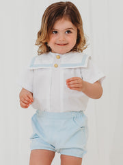 'Freddie' mint green chambray sailor set