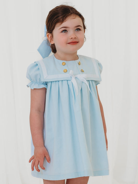 'Skye' mint green chambray sailor dress