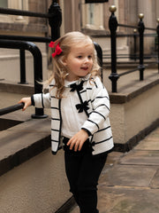 'Coco' Black stripe knitted statement collar suit