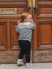 'Alfred' Navy Stripe Sailor Collar top & legging set