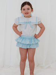 'Delphine' mint green chambray sailor set