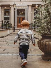 'Alfred' Navy Stripe Sailor Collar top & legging set
