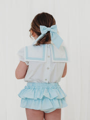 'Delphine' mint green chambray sailor set