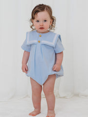 'Edward' blue chambray sailor romper