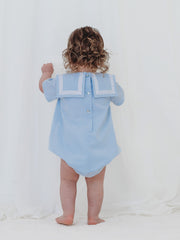 'Edward' blue chambray sailor romper