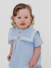 'Edward' blue chambray sailor romper