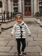 'Coco' Black stripe knitted statement collar suit