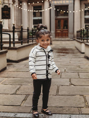 'Coco' Black stripe knitted statement collar suit