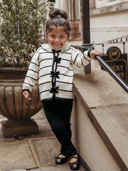 'Coco' Black stripe knitted statement collar suit