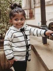 'Coco' Black stripe knitted statement collar suit