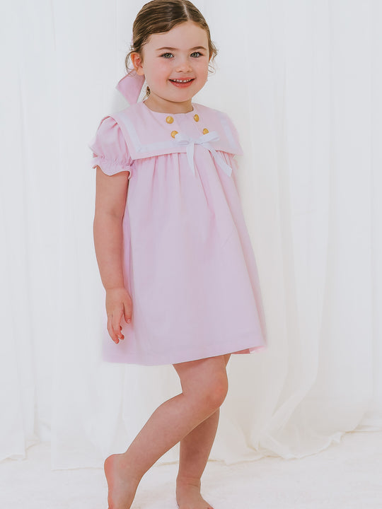 'Skye' pink chambray sailor dress