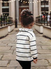 'Coco' Black stripe knitted statement collar suit