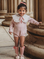 'Darling collar' pink knitted statement collar romper