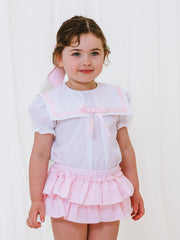 'Delphine' pink chambray sailor set