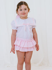 'Delphine' pink chambray sailor set