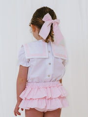 'Delphine' pink chambray sailor set