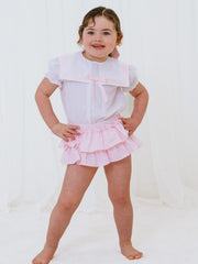 'Delphine' pink chambray sailor set