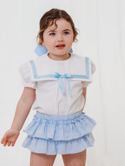 'Delphine' blue chambray sailor set