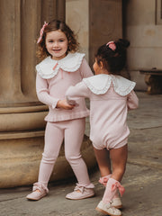 'Darling collar' pink knitted statement collar romper