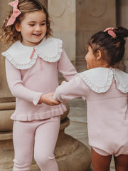 'Darling collar' pink knitted statement collar romper