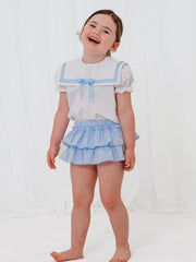 'Delphine' blue chambray sailor set