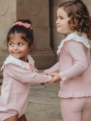 'Darling Collar' Pink Statement Collar knitted 2 piece set - Rose & Albert