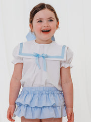 'Delphine' blue chambray sailor set