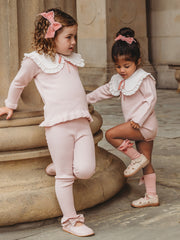 'Darling Collar' Pink Statement Collar knitted 2 piece set - Rose & Albert