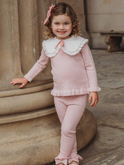 'Darling Collar' Pink Statement Collar knitted 2 piece set - Rose & Albert