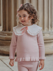 'Darling Collar' Pink Statement Collar knitted 2 piece set - Rose & Albert