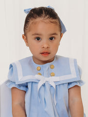 'Nyla' blue chambray sailor romper