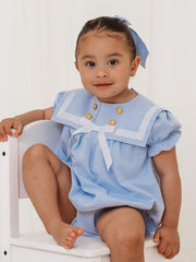 'Nyla' blue chambray sailor romper