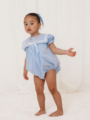 'Nyla' blue chambray sailor romper