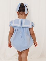 'Nyla' blue chambray sailor romper
