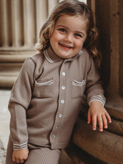 'Buttoned Up' Mocha knitted cardigan & legging set - Rose & Albert